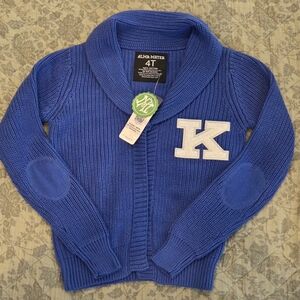 University of Kentucky Kids Cardigan w/ K patch and Elbow Patches 100% Cotton
